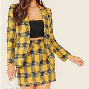 Shein Yellow Plaid Set